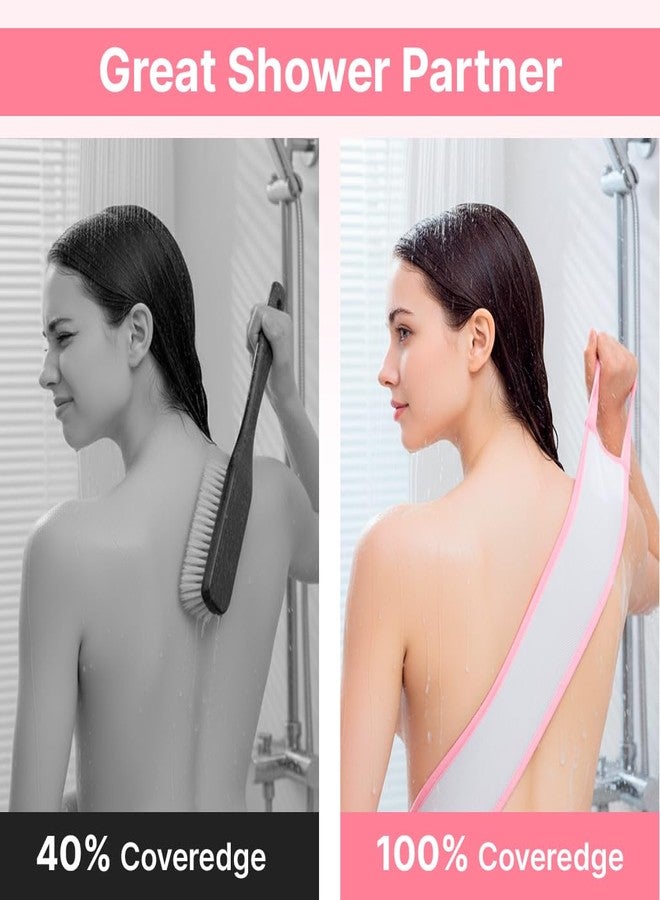 Nature Creature Silk Exfoliating Back Scrubber For Shower – 29.5” Double Handle Body Scrubber – Premium Spa Quality Bath Exfoliator for Men & Women, Easy to Use & Quick-Dry - Image 2